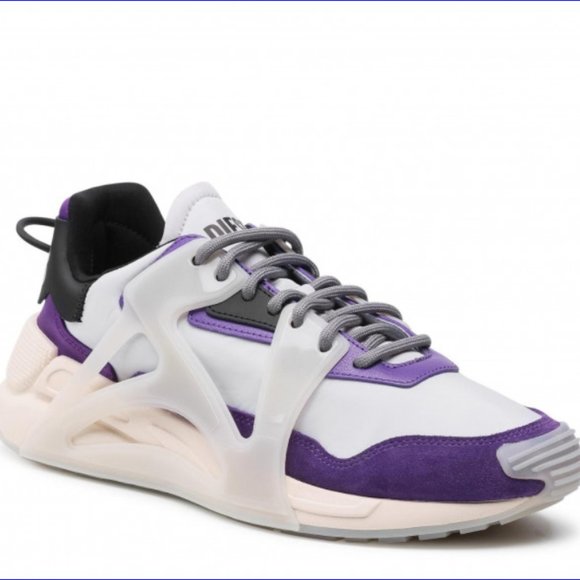 Diesel Shoes | New Diesel S-serendipity Mask Royal Purple Black Gray Beige New in Box 9.5 | Color: Cream/Purple | Size: 9.5 | Tamisclosethall's Closet